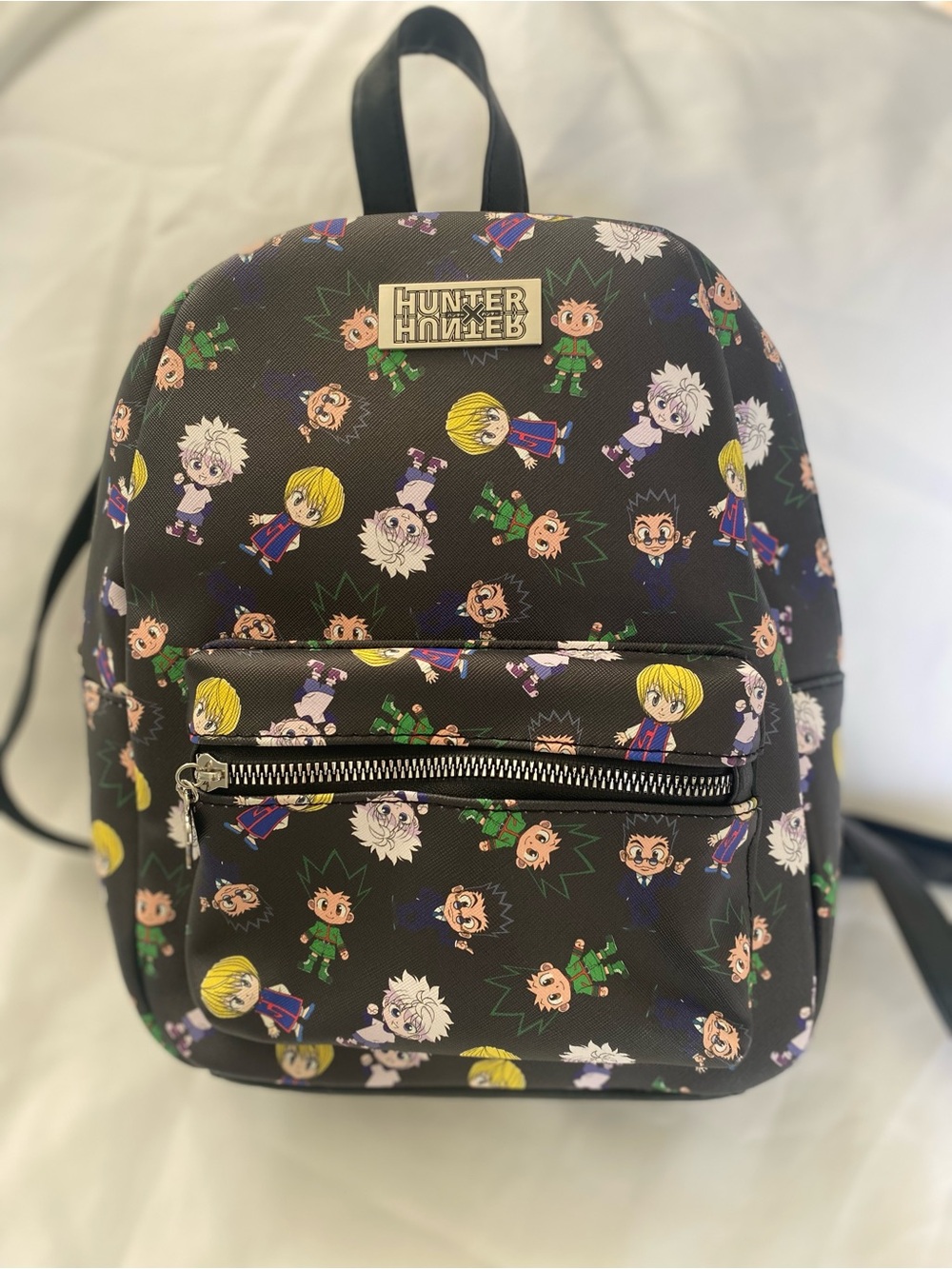 Hunter x Hunter Black Mini Backpack with Chibi Character Pattern